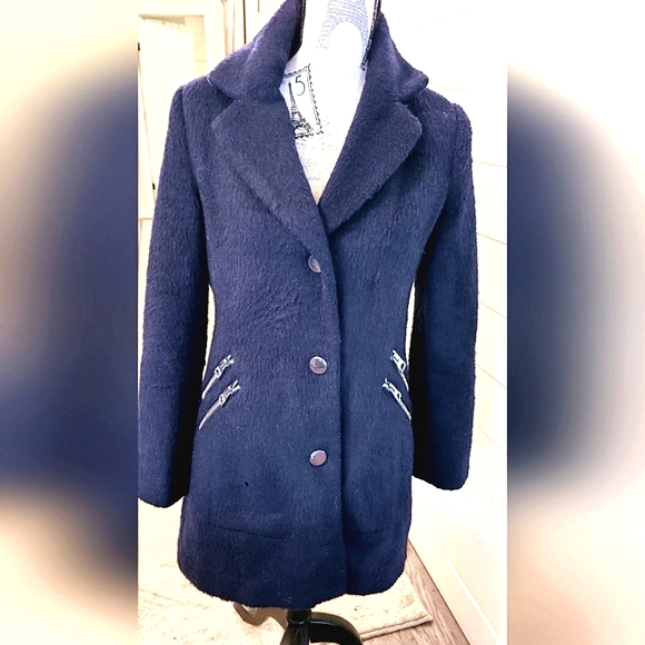 GUESS Navy Coat - Picture 2 of 8